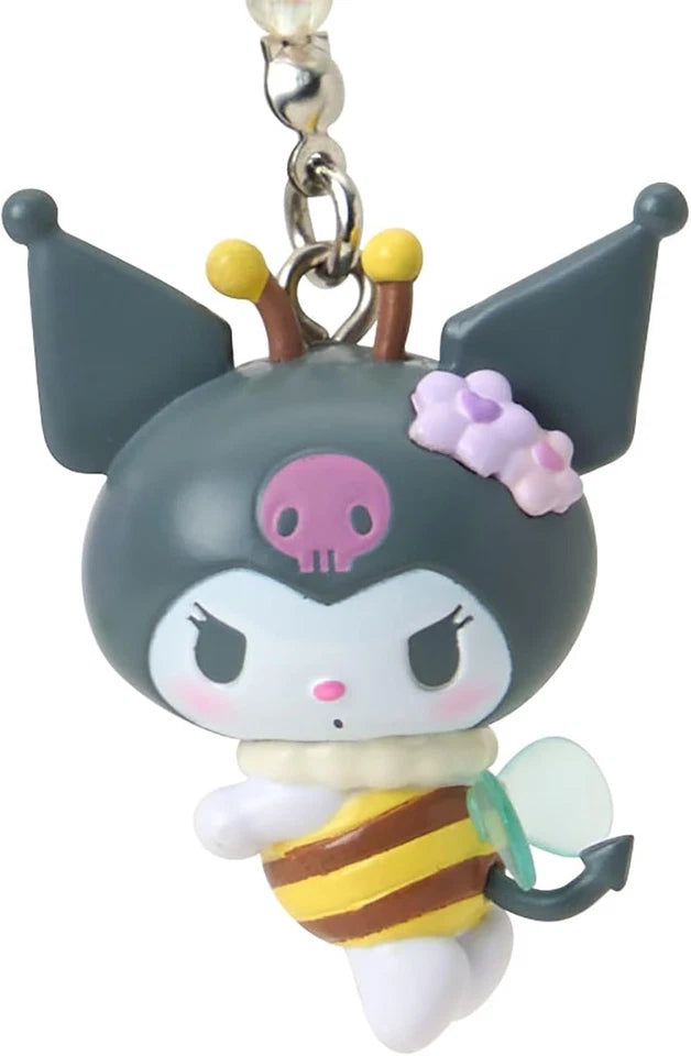 Sanrio Kuromi Flower Loving Bee Keychain JAPAN OFFICIAL