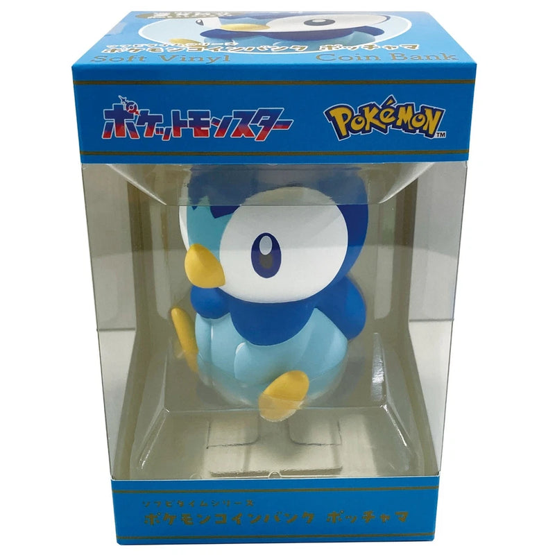 Pokemon Soft Vinyl Time Series Pokemon Coin Bank Piplup JAPAN OFFICIAL