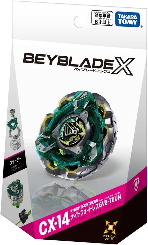 Takara Tomy Beyblade X CX-14 Starter Knight Fortress GV8-70UN JAPAN OFFICIAL
