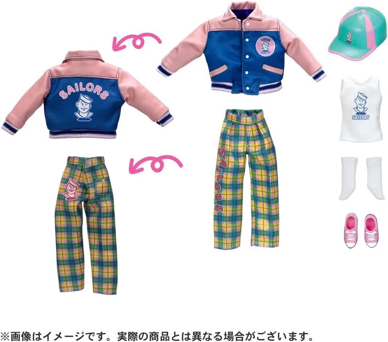 Takara Tomy Licca Chan Retro Licca Sailors Stadium Jacket Fashion Doll JAPAN