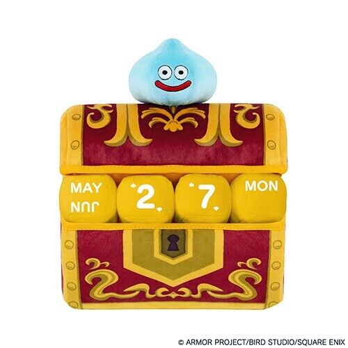 Square Enix Dragon Quest Slime And Treasure Box Plush Perpetual Calendar JAPAN