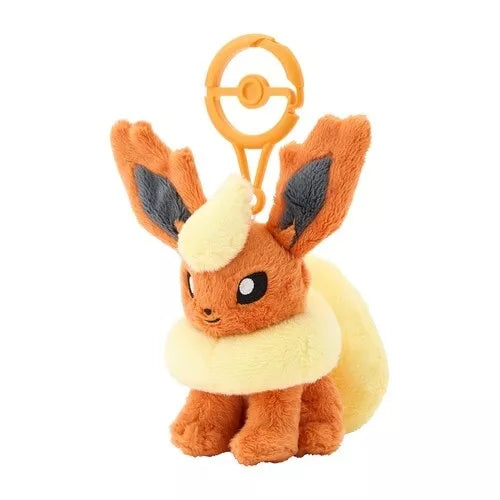 Pokemon Center Llavero original de mascota de peluche con mosquetón Flareon JAPÓN