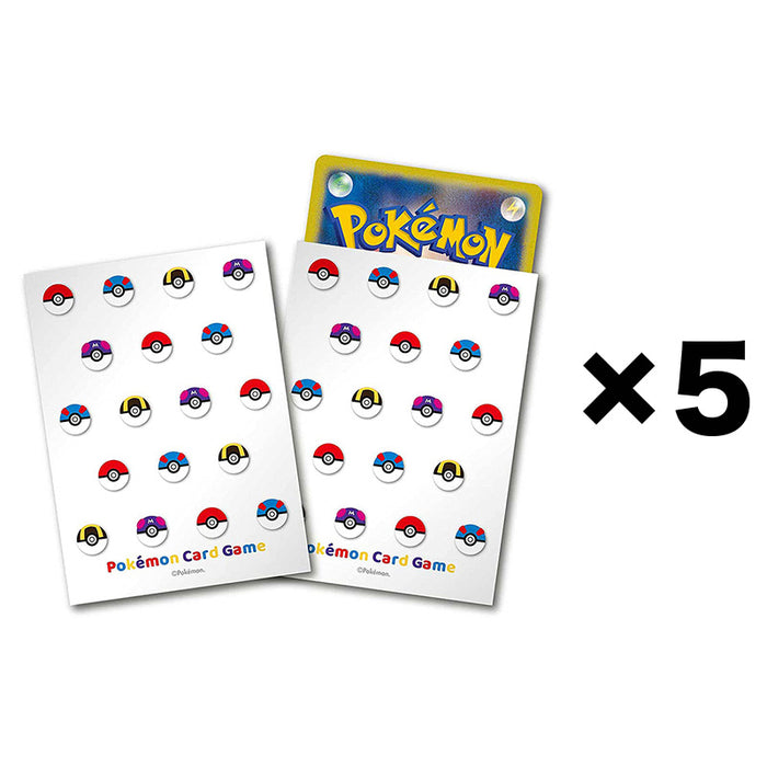 Pokemon Card Game Deck Shield Monster Ball Design Card 64 Sleeve SET of 5 ZA-61