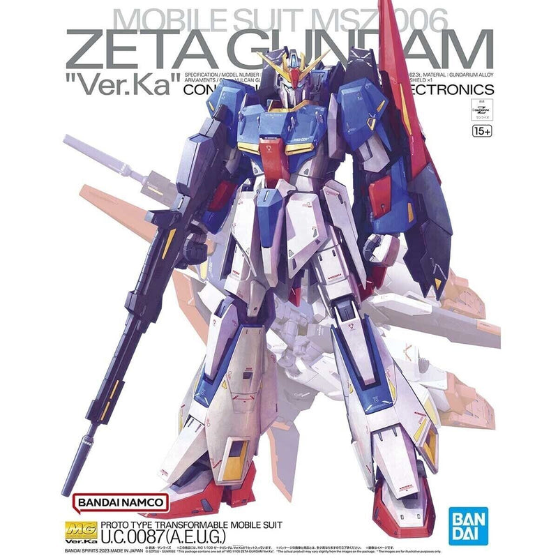 BANDAI MG 1/100 Zeta Gundam Ver.Ka Plastic Model JAPAN OFFICIAL ZA-652