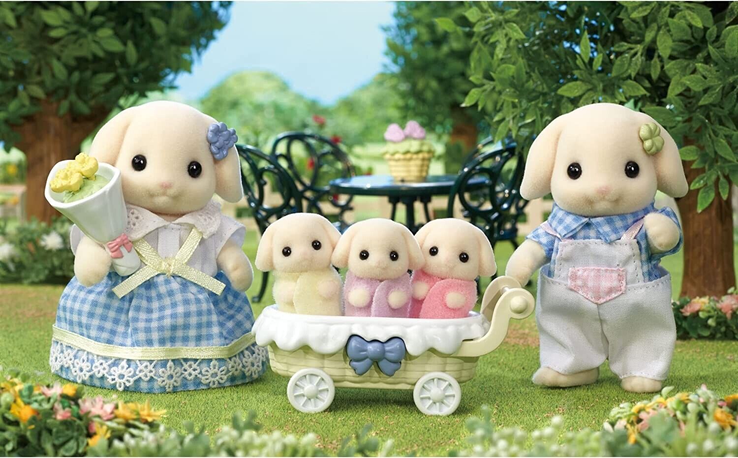 Epoch Sylvanian Families Flora Rabbit Family FS-50 JAPAN OFFICIAL ...