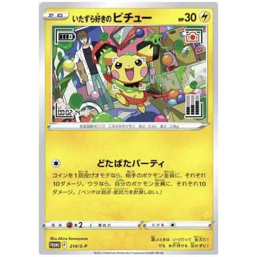 Pokemon Card Japanese Mischievous Pichu 214/S-P Graniph & Hajime Syacho PROMO