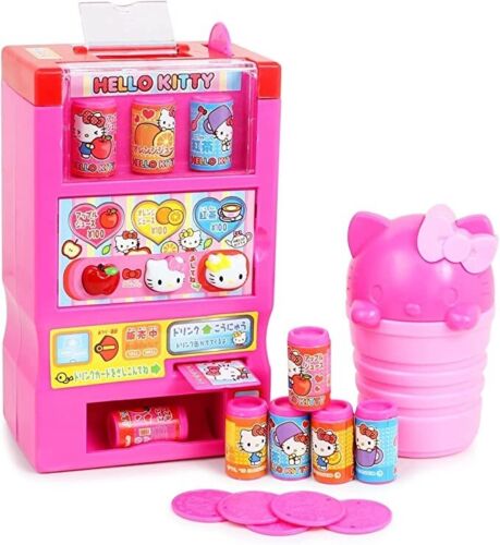 Sanrio Hello Kitty Happy Vending Machine with Coins Juice JAPAN OFFICIAL